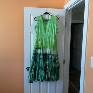Tye dye green dress